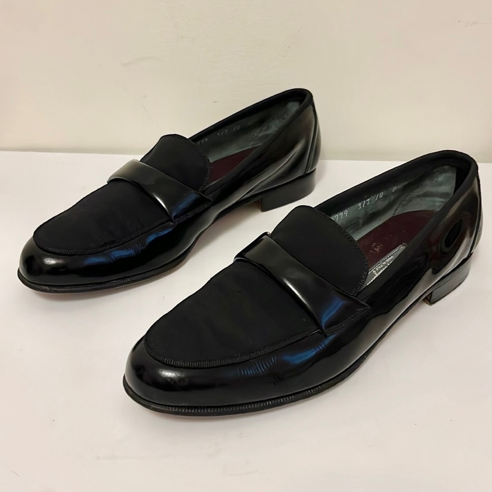 Authentic Salvatore Ferragamo Black Leather Dress Shoes Mens 10